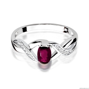 Pierścionek W028 Rodolit 0,50ct białe złoto