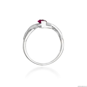 Pierścionek W028 Rodolit 0,50ct białe złoto