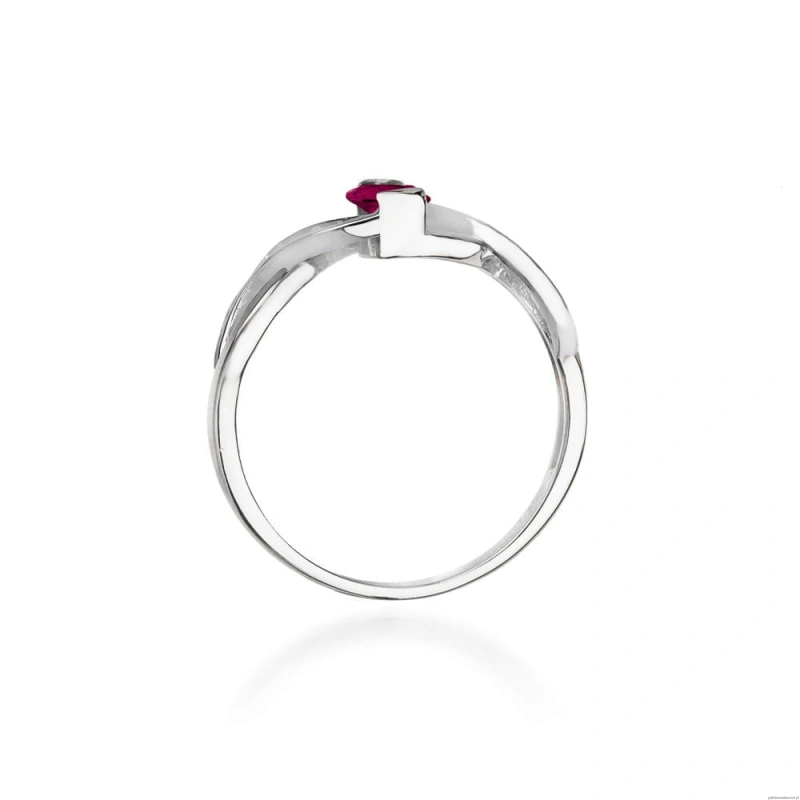 Pierścionek W028 Rodolit 0,50ct białe złoto
