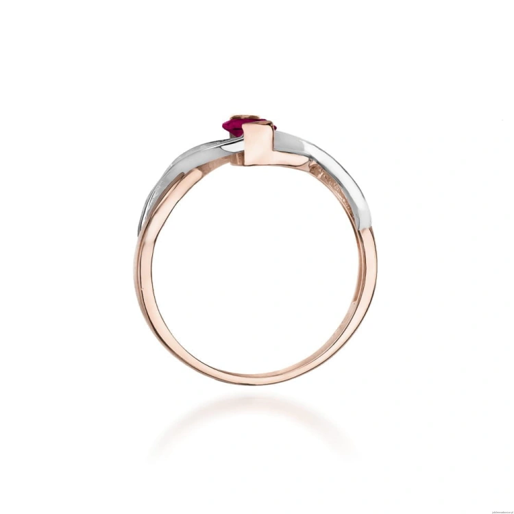 Pierścionek W028 Rodolit 0,50ct różowe złoto