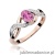 Pierścionek W028 Różowy Szafir 0,45ct różowe złoto