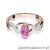 Pierścionek W028 Różowy Szafir 0,45ct różowe złoto