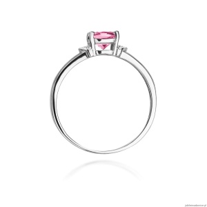 Pierścionek W039 Różowy Topaz 0,65ct białe złoto