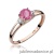 Pierścionek W039 Różowy Topaz 0,65ct różowe złoto