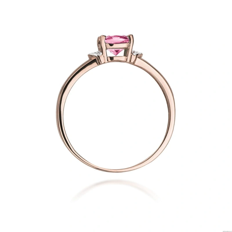 Pierścionek W039 Różowy Topaz 0,65ct różowe złoto