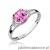 Pierścionek W040 Różowy Topaz 1,10ct białe złoto