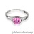Pierścionek W040 Różowy Topaz 1,10ct białe złoto