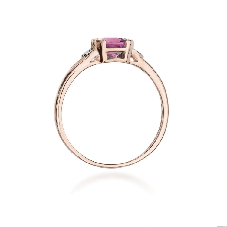 Pierścionek W040 Różowy Topaz 1,10ct różowe złoto