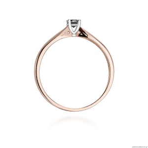 Pierścionek W045 Czarny Diament 0,12ct różowe złoto