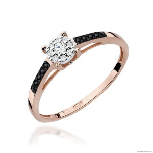 Pierścionek W055 Diament 0,08ct różowe złoto