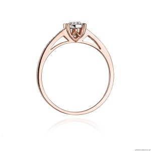 Pierścionek W055 Diament 0,08ct różowe złoto