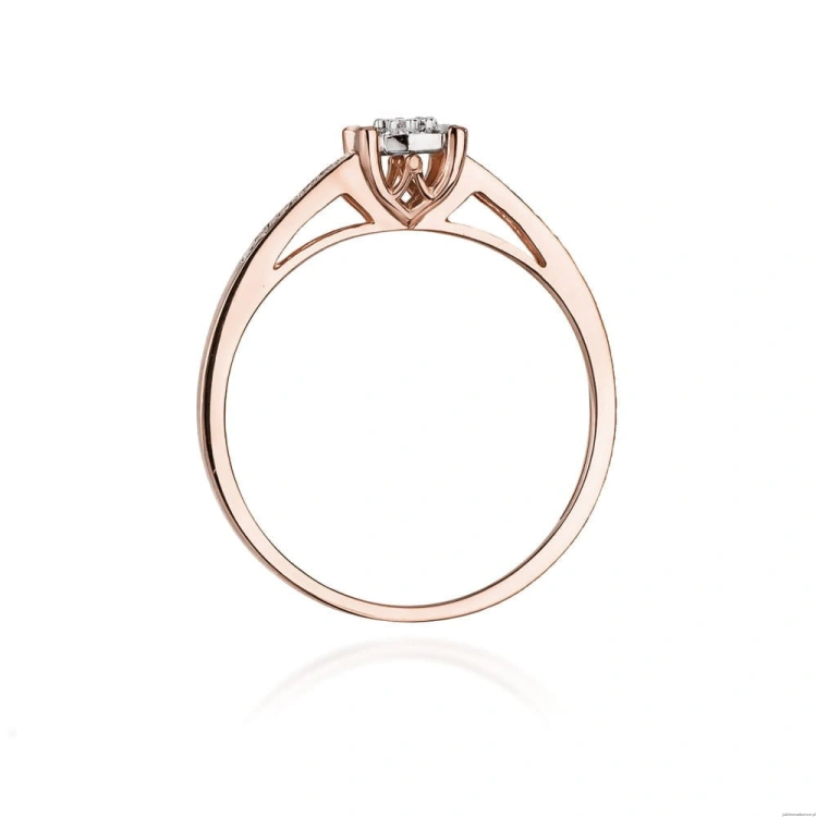 Pierścionek W055 Diament 0,08ct różowe złoto