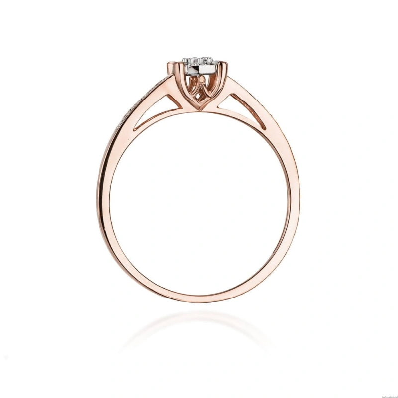 Pierścionek W055 Diament 0,08ct różowe złoto