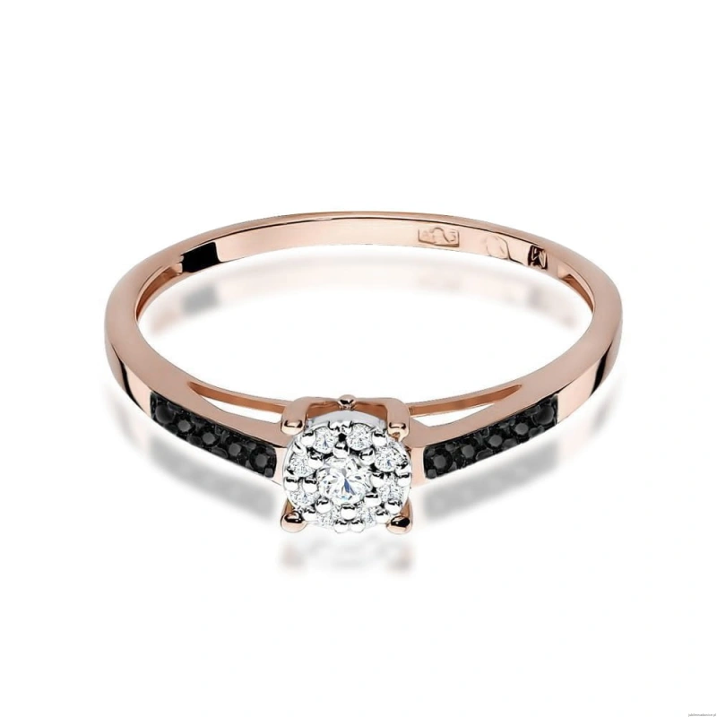 Pierścionek W055 Diament 0,08ct różowe złoto
