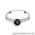 Pierścionek W066 Czarny Diament 0,50ct białe złoto