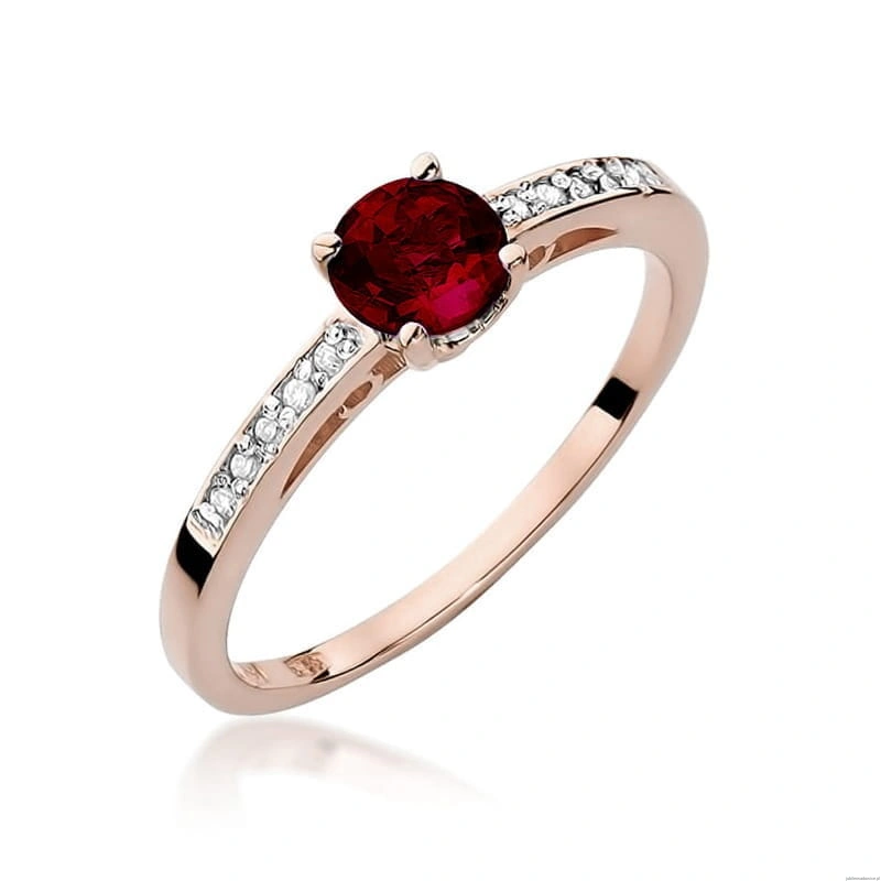Pierścionek W066 Granat 0,60ct różowe złoto