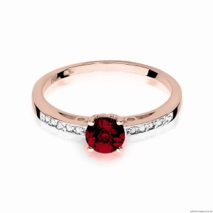 Pierścionek W066 Granat 0,60ct różowe złoto