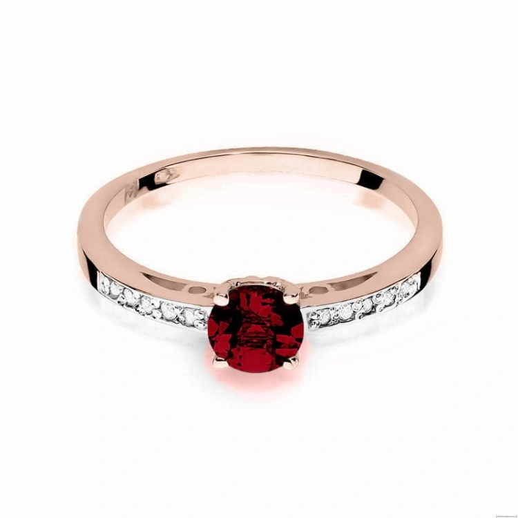 Pierścionek W066 Granat 0,60ct różowe złoto