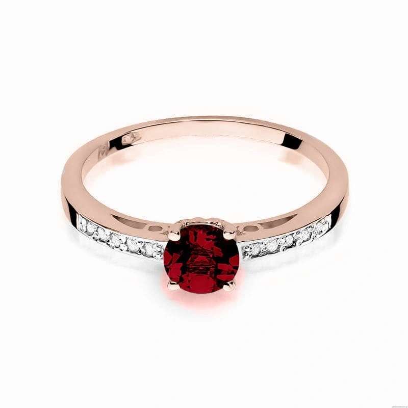 Pierścionek W066 Granat 0,60ct różowe złoto