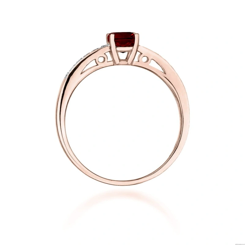 Pierścionek W066 Granat 0,60ct różowe złoto