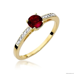 Pierścionek W066 Granat 0,60ct żółte złoto