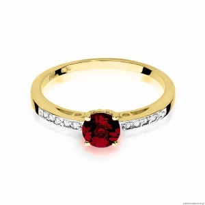 Pierścionek W066 Granat 0,60ct żółte złoto