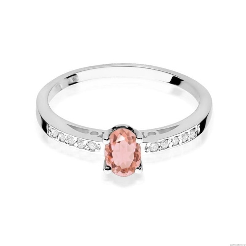 Pierścionek W067 Morganit 0,40ct białe złoto