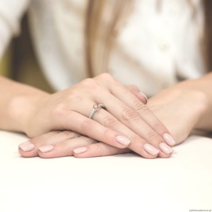 Pierścionek W067 Morganit 0,40ct białe złoto