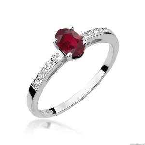 Pierścionek W067 Rodolit 0,50ct białe złoto