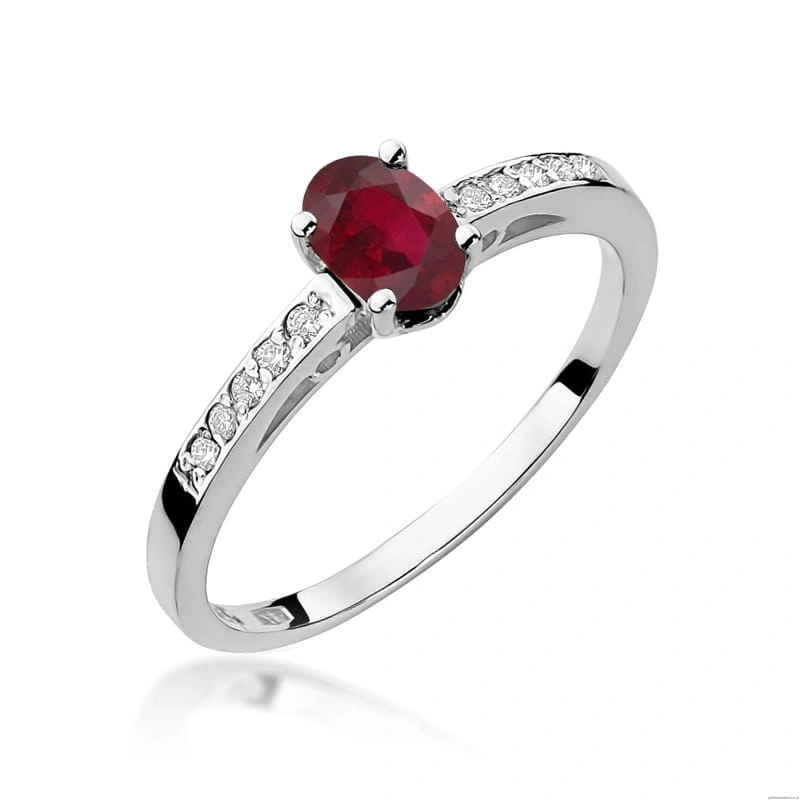 Pierścionek W067 Rodolit 0,50ct białe złoto