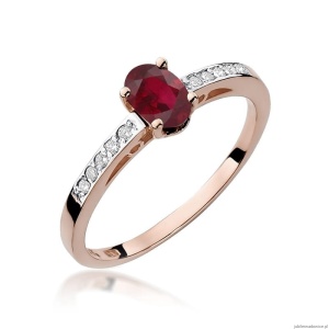 Pierścionek W067 Rodolit 0,50ct różowe złoto