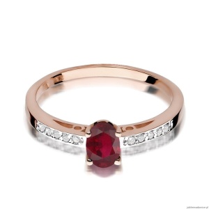 Pierścionek W067 Rodolit 0,50ct różowe złoto