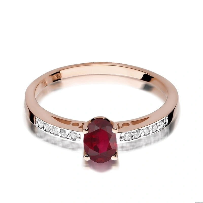 Pierścionek W067 Rodolit 0,50ct różowe złoto