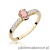 Pierścionek W067 Morganit 0,40ct żółte złoto