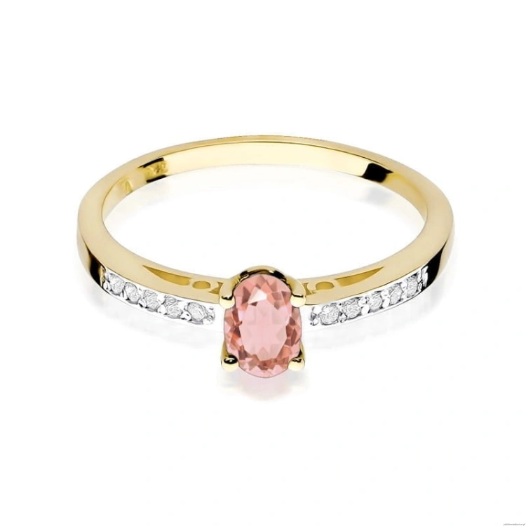 Pierścionek W067 Morganit 0,40ct żółte złoto