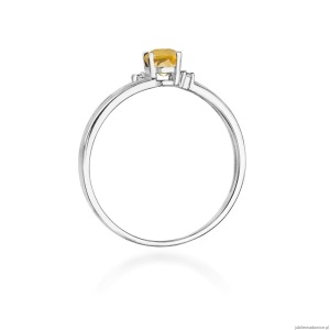 Pierścionek W068 Cytryn 0,60ct białe złoto