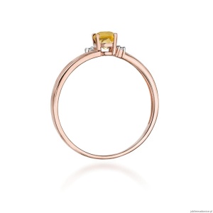 Pierścionek W068 Cytryn 0,60ct różowe złoto