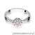 Pierścionek W072 Różowy Topaz 0,13ct białe złoto