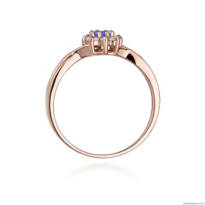 Pierścionek W072 Tanzanit 0,15ct różowe złoto