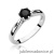 Pierścionek W074 Czarny Diament 0,50ct białe złoto