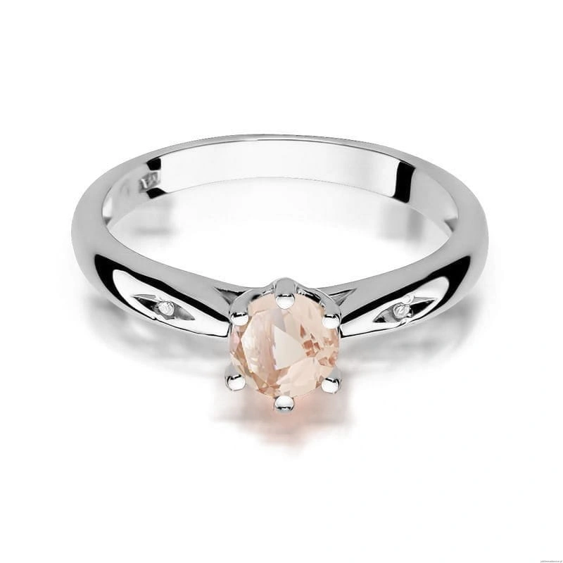 Pierścionek W074 Morganit 0,40ct białe złoto