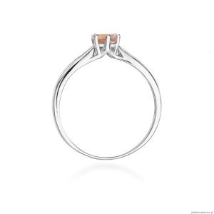 Pierścionek W074 Morganit 0,40ct białe złoto