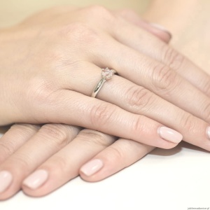 Pierścionek W074 Morganit 0,40ct białe złoto