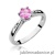Pierścionek W074 Różowy Topaz 0,60ct białe złoto