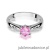 Pierścionek W074 Różowy Topaz 0,60ct białe złoto