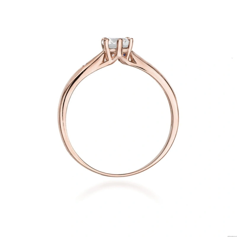 Pierścionek W074 Biały Szafir 0,60ct różowe złoto
