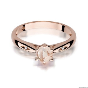 Pierścionek W074 Morganit 0,40ct różowe złoto