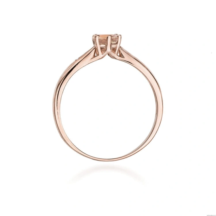 Pierścionek W074 Morganit 0,40ct różowe złoto