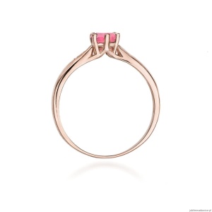 Pierścionek W074 Różowy Topaz 0,60ct różowe złoto