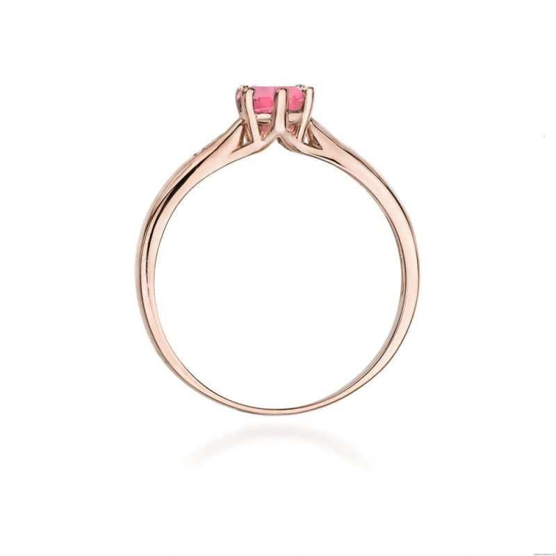 Pierścionek W074 Różowy Topaz 0,60ct różowe złoto